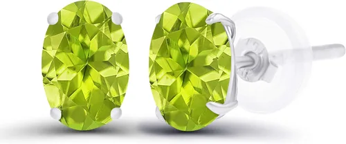 Vista 57 de Aretes ovalados de plata de ley 925 maciza chapados en oro de 0.236 x 0.157 pulgadas con piedra natal genuina para mujer Aretes de tuerca Amatista