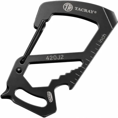 Vista 12 de TACRAY Clip de llavero de mosquetón compacto, titular de la llave EDC de titanio, Gancho de llavero anti-pérdida, Llavero multiherramienta