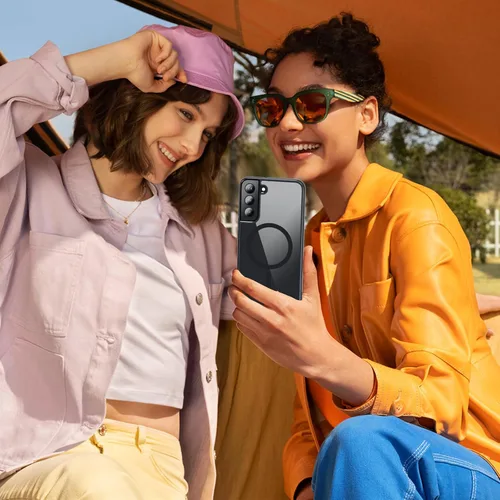Vista 8 de OWKEY Funda magnética para Samsung Galaxy S22 Plus 5G (compatible con MagSafe), delgada, translúcida, a prueba de golpes, con antihuellas