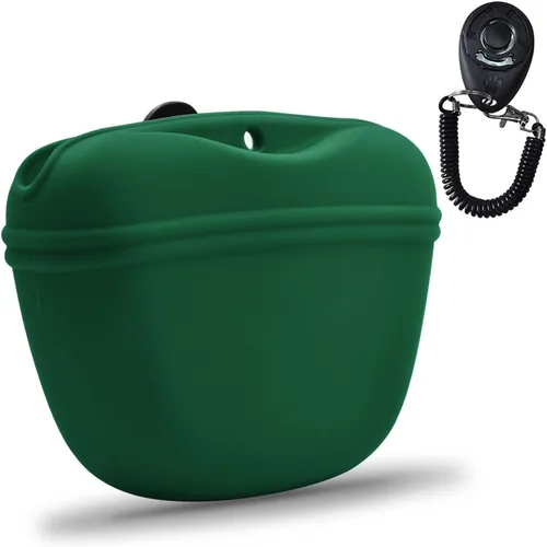 Vista 21 de AUDWUD - Bolsa de silicona para perros con cierre magnético con clip seguro Upgraded clip keeps your treat pouch secure during training.Magnetic