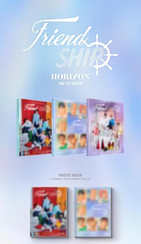 Vista 2 de HORI7ON Friend-SHIP 1er álbum CD+póster plegable en paquete+Photobook+Libro de letras+Imagen de identificación+Tarjeta de identificación