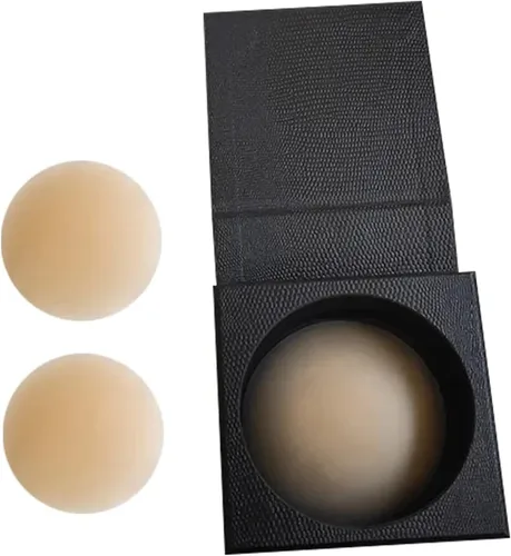 Vista 2 de Cubierta para pezón Pasties de silicona adhesiva reutilizable Caja magnética de viaje Nude, Desnudo