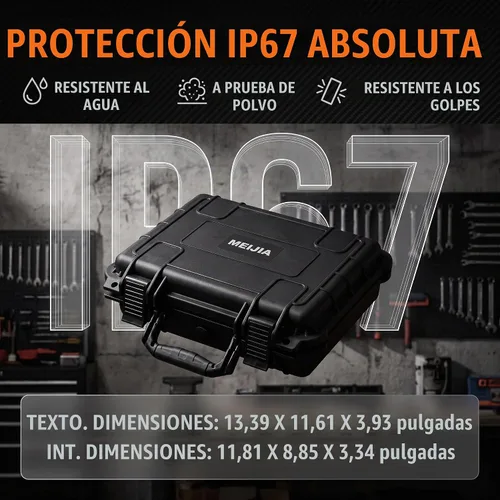 Vista 4 de MEIJIA Funda rígida impermeable para cámara para todo tipo de clima, estuche rígido, con espuma de ajuste personalizado incluida, negro elegante