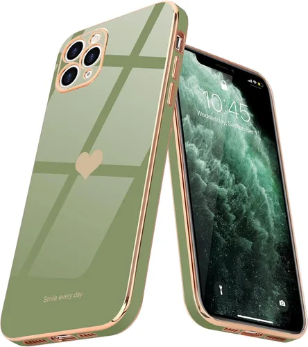 Vista 11 de Teageo Funda para iPhone 11 Pro Max para niñas y mujeres, lindo corazón de amor, cubierta trasera suave, protección completa elevada, protección