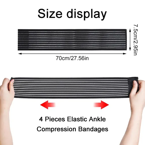 Vista 2 de Rbenxia - Banda elástica de compresión para el tobillo y correa de tobillo ajustable Black,Breathable Ankleband,Stabilising Ligament,Joint