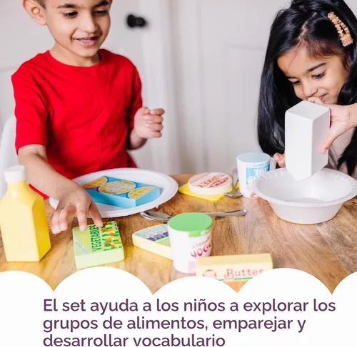 Vista 4 de Melissa & Doug, conjunto de alimentos de nevera, Anaranjado