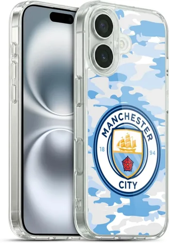 Vista 23 de Head Case Designs Funda de gel con licencia oficial del Manchester City Man City FC Blue Moon Badge Camou [protección de grado militar] compatible