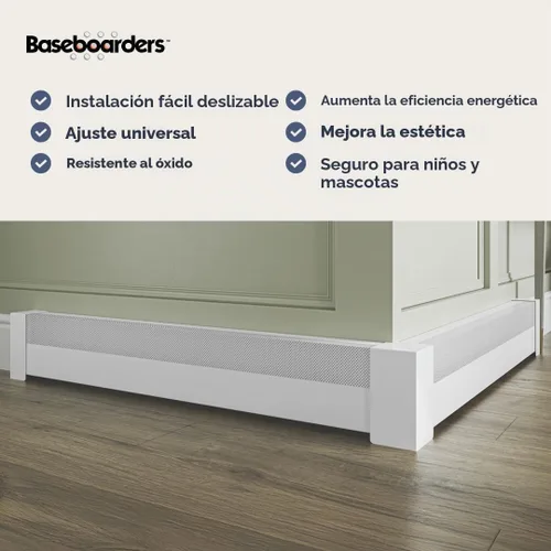 Vista 7 de Baseboarders Basic Series Cubierta Deslizable para Calentador de Zócalo de Acero Galvanizado de 3 pies (36 pulgadas) + Tapas Terminales Izquierda