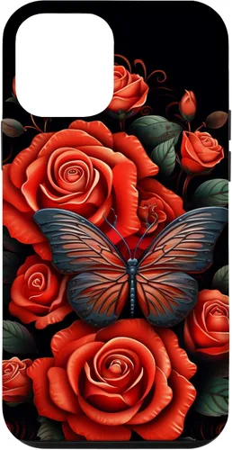 Vista 16 de Cute Butterfly Red Floral Flower Butterfly Rose Case for iPhone 17