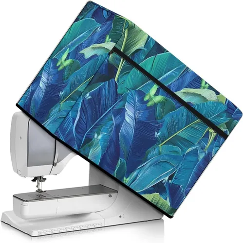 Vista 46 de Funda para máquina de coser de girasoles de otoño con prácticos bolsillos, cubierta protectora duradera acolchada contra el polvo, accesorios