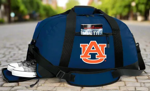 Vista 2 de Auburn University - Bolsas de gimnasio Auburn con bolsillos para zapatos, marino
