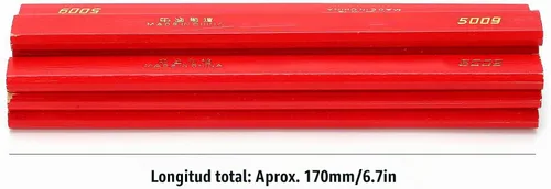 Vista 2 de Lápices de carpintero, 10 lápices de marcado de madera con plomo rojo para carpinteros y trabajadores de la construcción, lápices de construcción