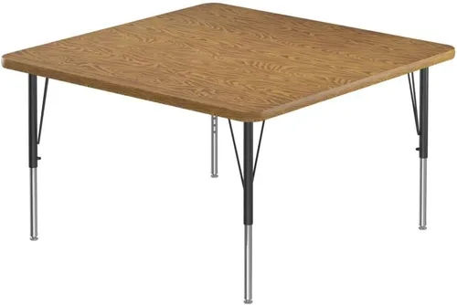 Vista 129 de Correll - Mesa rectangular de actividades para el aula de 24 x 36 pulgadas, altura ajustable (19-29 pulgadas), parte superior de nogal colonial