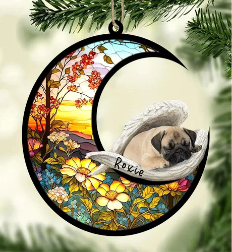 Vista 140 de Atrapasoles conmemorativo personalizado para perros, adorno navideño de Airedale Terrier, recuerdo por pérdida de mascota, regalos conmemorativos