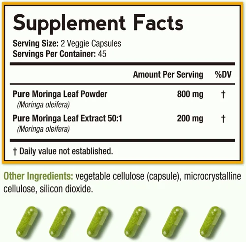 Vista 8 de Doctor's Recipes Moringa 90 cápsulas veganas y péptidos de colágeno múltiple en polvo, 16 onzas