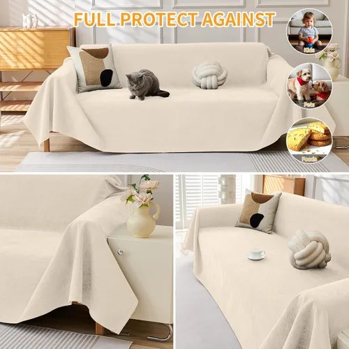 Vista 6 de Warmstar Protector de sofá contra las garras de los gatos, funda impermeable antideslizante para sofá de 3 cojines, funda para sofá de 3 cojines