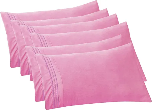 Vista 6 de Elegant Comfort Fundas de almohada sólidas de microfibra de alta calidad hotelera, tejido suave, resistente a las arrugas y a las manchas, fácil