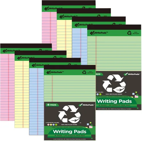Vista 10 de KAISA KSU-6948 - Blocs de notas grueso de tamaño legal, de primera calidad, de 5 x 8 pulgadas, 50 hojas/bloc, perforados, con papel reciclado de 20