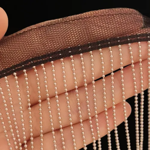 Vista 7 de 1 yarda de aleación de flecos de costura con cuentas de cinta de encaje cadena de borla para accesorios de ropa y decoración de manualidades DIY