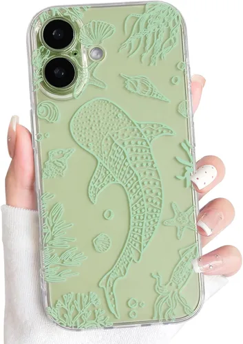 Vista 131 de NITITOP Funda para iPhone 13 Clear Sea Animal - Pez negro Pescado Negro