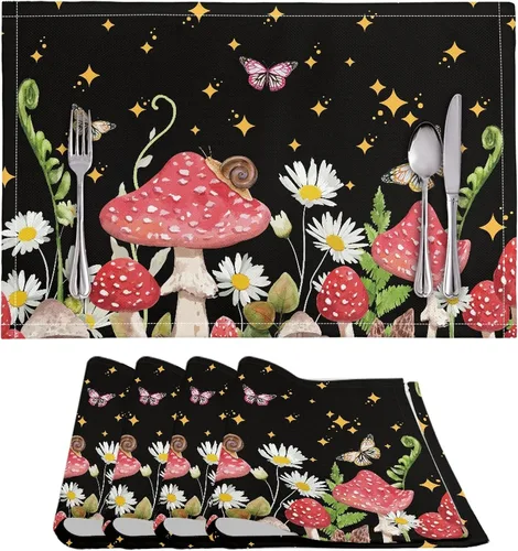 Vista 19 de BIGCARJOB Mantel individual de diseño personalizado, 4 piezas, tapete de mesa resistente al corazón, 12 x 18 pulgadas 1-diseño personalizado