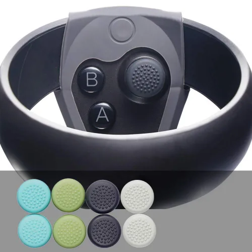Vista 2 de Ngaantyun Touch Controller Thumbstick Caps Compatible with Oculus Quest 2 1 Rift S Virtual Reality Gaming Headset, Silicone VR Skin Grips Thumb