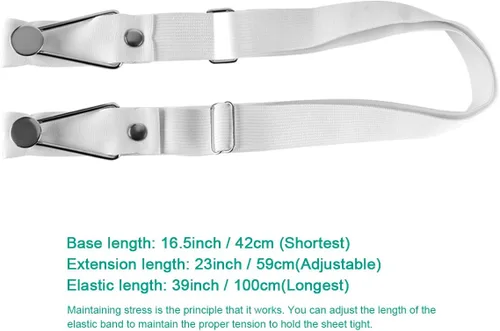 Vista 3 de Correas de soporte para sábanas, clips ajustables para sábanas ajustables, tirantes elásticos para sábanas, fundas de colchón, cojín de sofá