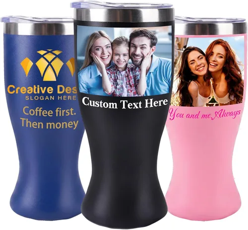 Vista 16 de Vaso de café aislado personalizado con nombre de texto, número de equipo, vaso de acero inoxidable grabado de 16 onzas, regalo personalizado