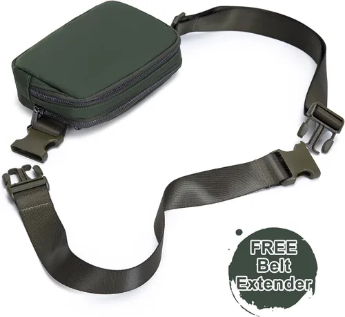 Vista 7 de AROME Mini bolsa de cinturón para mujer, riñonera de moda, cangurera cruzada con extensor de correa para mujeres y hombres, bolsa de cintura