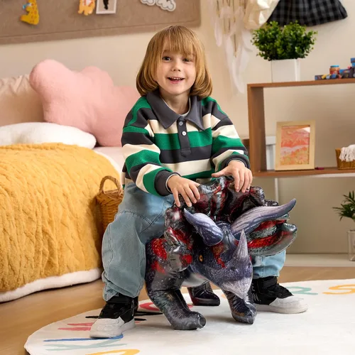 Vista 6 de JOYIN Juguete inflable de dinosaurio Triceratops de 43 pulgadas para decoraciones de fiesta, regalo de fiesta de cumpleaños para niños y adultos