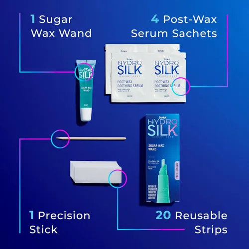 Vista 3 de Schick Hydro Silk - Varita de cera de azúcar Lápiz de cera de cejas, depilación facial y labial, depilatorio de depilación facial, 0.7 onzas