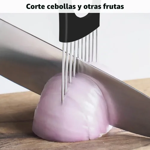Vista 3 de Soporte de corte de cebolla de acero inoxidable, nuevo cortador de tomate 2025, cortador de verduras multiusos para la cocina, herramienta duradera