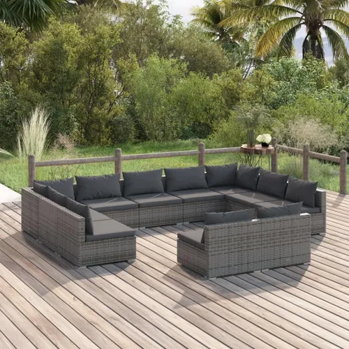 Vista 61 de Sofá de 3 plazas con cojines de ratán de poliéster marrón, juego de muebles de patio al aire libre con 3 sofás centrales para patio trasero, jardín