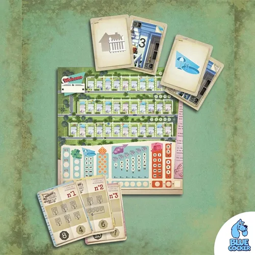Vista 3 de Bienvenido a... Tu juego de mesa perfecto para el hogar Juego de estrategia de construcción de ciudades Juego de aventura narrativa para adultos