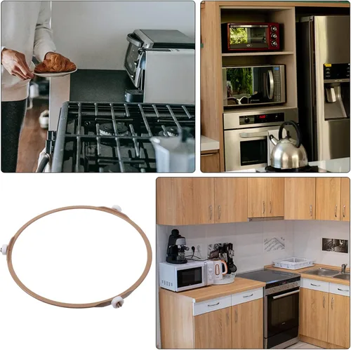 Vista 6 de SOLUSTRE Bandeja de microondas, 2 piezas, soporte para plato giratorio de microondas, anillo giratorio de microondas, soporte de bandeja de 7