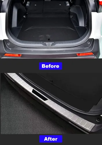 Vista 4 de Protector de parachoques trasero de acero inoxidable compatible con Toyota RAV4 2019 2020 2021 2022