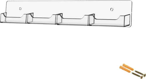 Vista 9 de Soporte para tarjetas de visita de pared, 2 ranuras, acrílico transparente, multibolsillo con hardware, tarjeta de regalo o tarjetas de citas