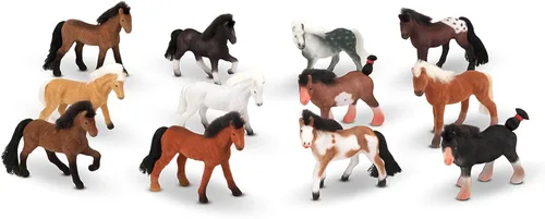 Vista 4 de Amigos de la pastura para niños Melissa & Doug, caballos coleccionables, 12 unidades, talla única