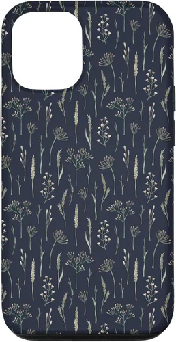 Vista 28 de Funda neutra Boho Dry Wildflower Meadow Botanical (azul marino) para iPhone 16