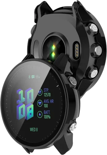 Vista 3 de Funda protectora compatible con Garmin Forerunner 955 Protector de pantalla para Garmin Forerunner 955 Solar PC+vidrio templado cobertura completa 3