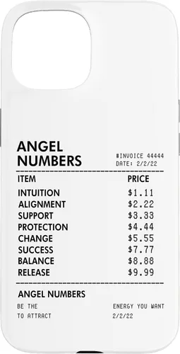 Vista 6 de Angel Numbers Receipt 111 222 333 444 - Funda de numerología espiritual para iPhone 17