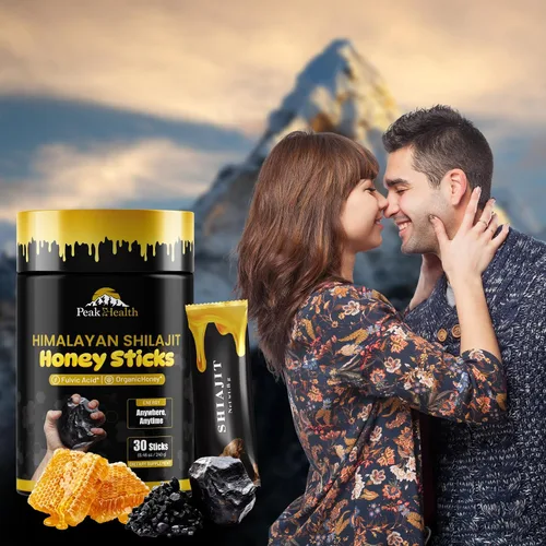 Vista 7 de Peakhealth Palitos Shilajit con miel orgánica, azafrán Shilajit del Himalaya para hombres 30 barras para energía natural y estilo de vida activo