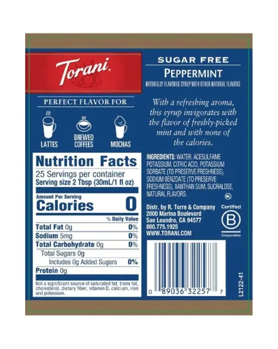 Vista 2 de Torani S.F. MENTA 750 ML