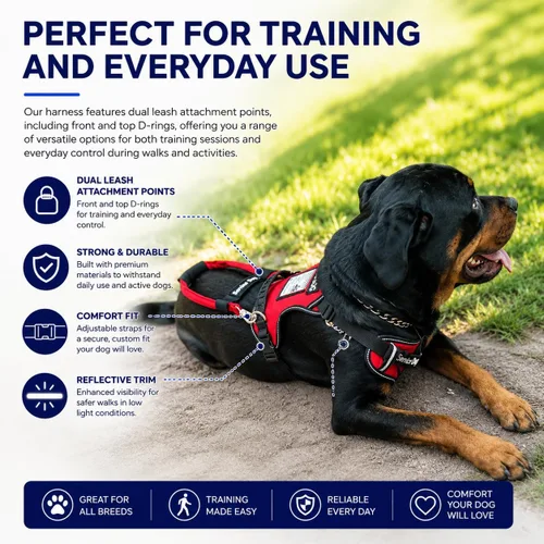 Vista 4 de ActiveDogs - Chaleco de servicio para perro, arnés sin tirones, pequeño