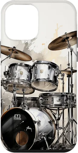 Vista 16 de Vintage Drum Set Drawing Funda para iPhone 17
