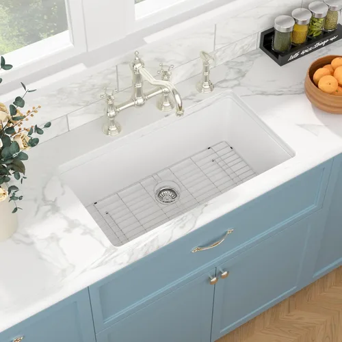 Vista 21 de Sarlai 21 Inch Black Undermount Kitchen Sink Granite Composite Wet Bar Sink Negro
