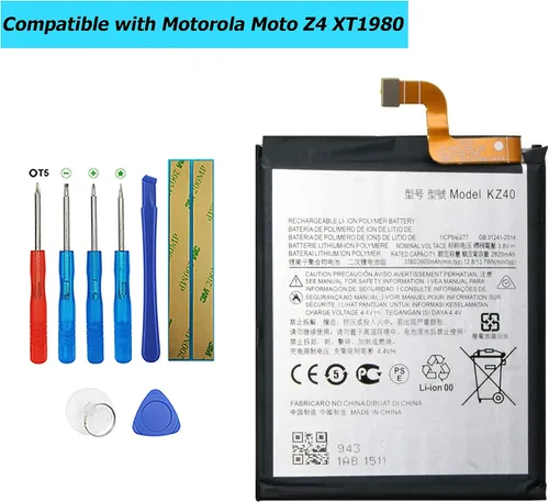 Vista 3 de KZ40 - Batería de repuesto compatible con Moto Z4 XT1980 con kit de herramientas