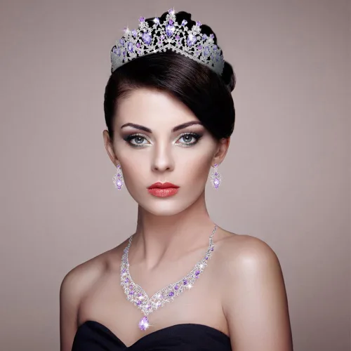 Vista 5 de Kamirola - Corona de reina y tiara corona de princesa para mujeres y niñas, diademas de cristal para novias, disfraces góticos de Halloween