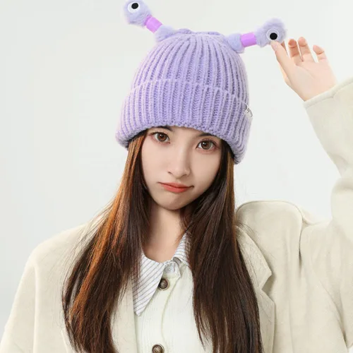 Vista 5 de Inboxxe Gorro de punto lindo y divertido, gorro de punto de invierno para padres e hijos