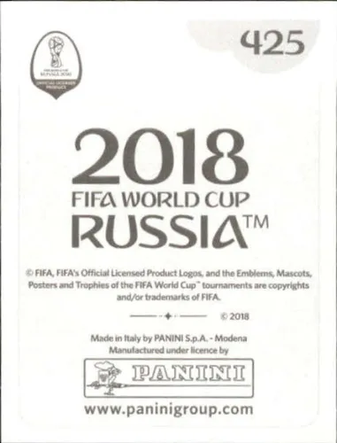 Vista 2 de Calcomanías de la Copa Mundial Panini 2018 Rusia #425 Luka Milivojevic Serbia - Calcomanías oficiales de álbum en estado crudo (NM o mejor)